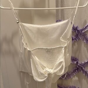 Stradivarius White Satin Chemise